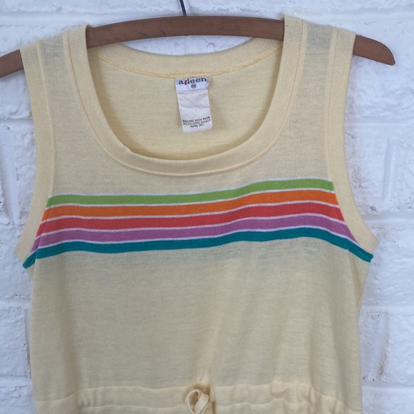 Vintage Aileen Yellow Rainbow Knit Drawstring Tank - Picture 9 of 9